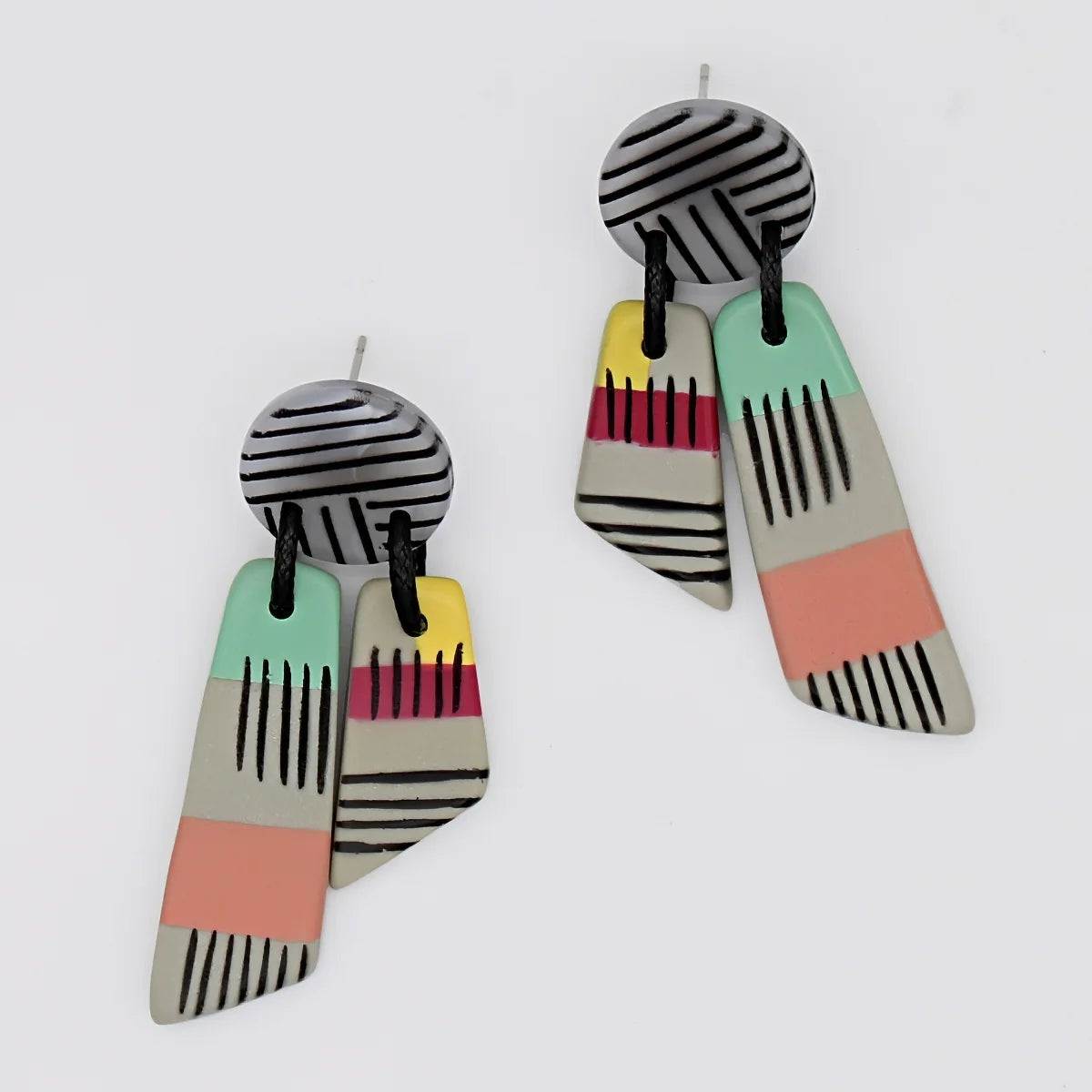 LS24E17 Sylca Vivid Hues Geometric Earrings