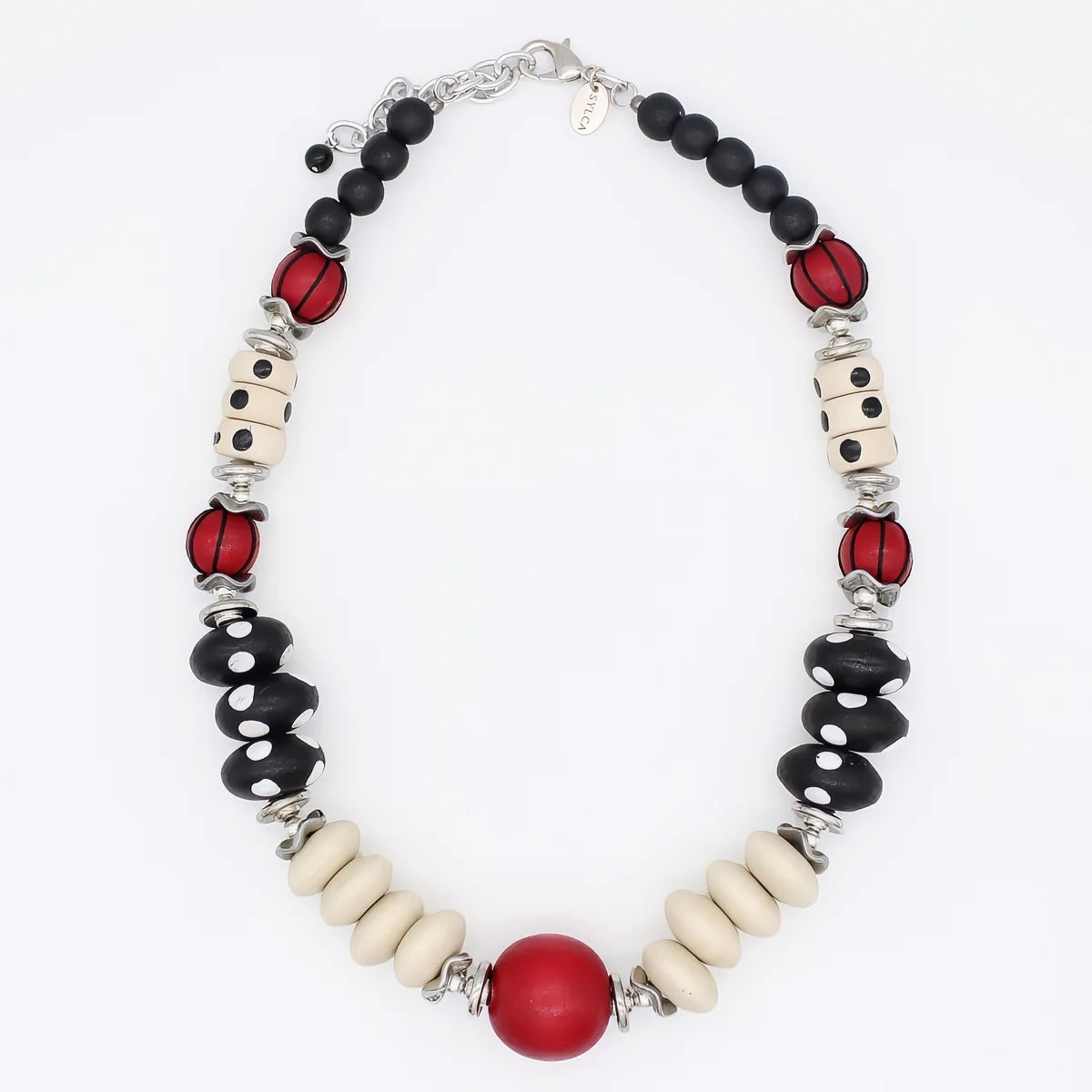 LS23N30 Sylca Pop of Red Marcella Statement Necklace