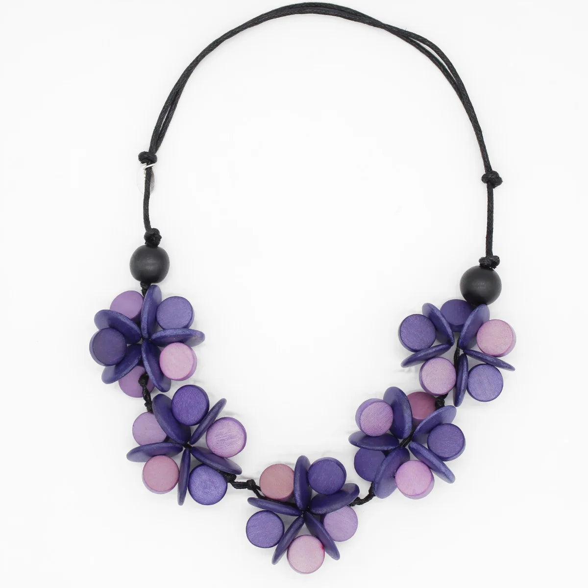 TG24N07 Sylca Red Purple Cascading Blooms Necklace